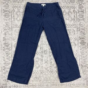 Banana Republic Pants Women's Factory Wide-Leg Cropped 100% Linen Pants Size 10